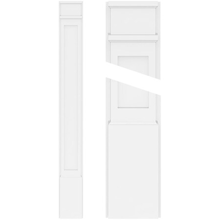 Ekena Millwork Flat Panel PVC Pilaster w/Decorative Capital & Base, 6"W x 90"H x 2"P PILP06X090FP02-2